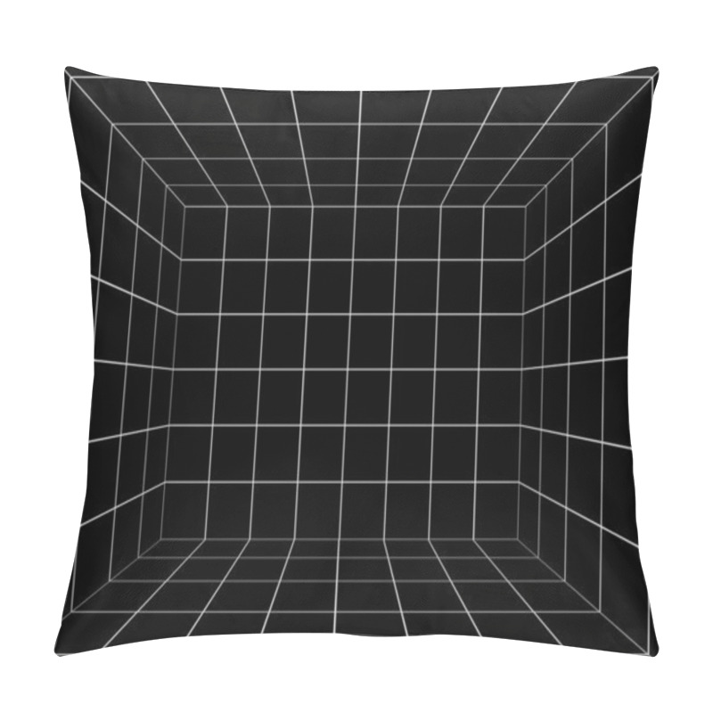 Personality  Black Space With Perspective Grid , 3d Pillow Covers