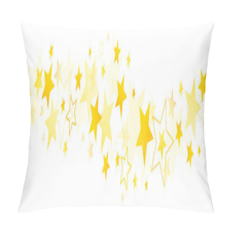 Personality  Horizontal Border Of Graphic Golden Big And Little Stars Pillow Covers