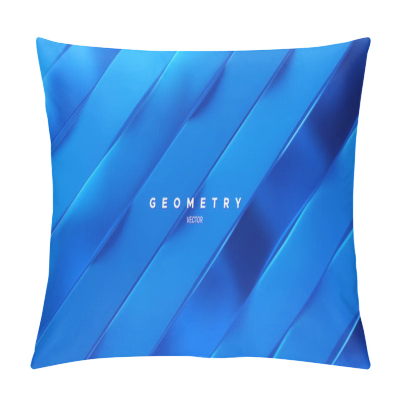 Personality  Blue Wavy Ribbons. Geometric Minimalist Backdrop Pillow Covers