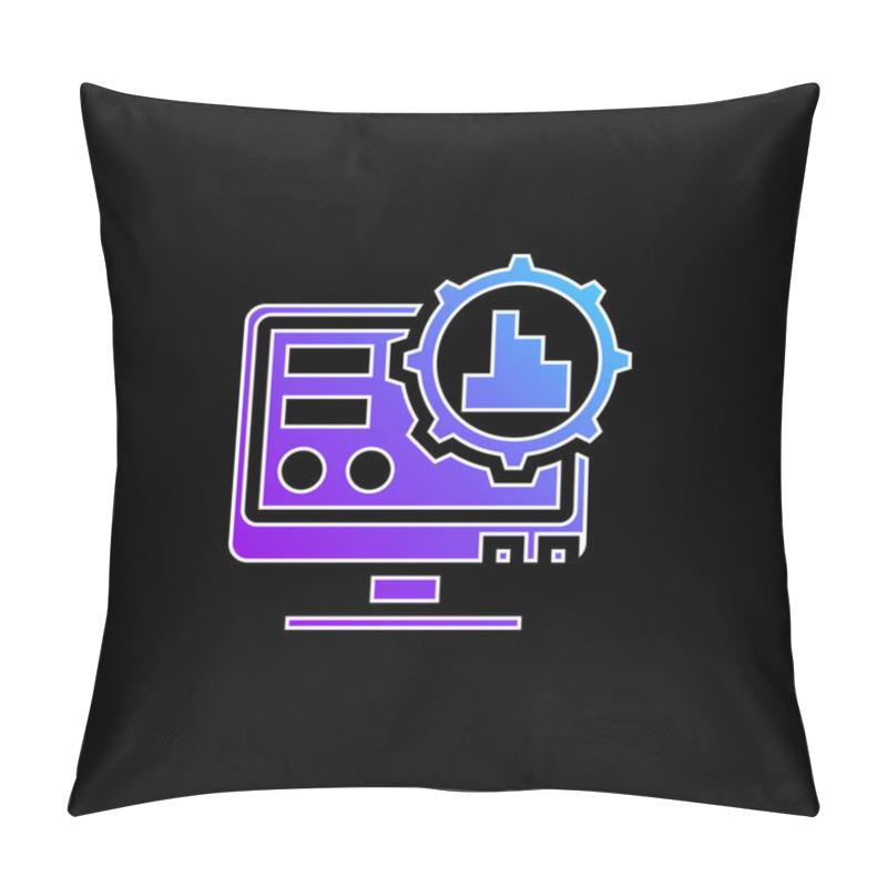 Personality  Big Data Blue Gradient Vector Icon Pillow Covers