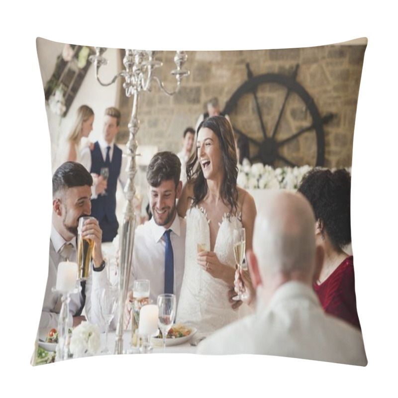 Personality  Socialising With Guests On Their Wedding Day Pillow Covers