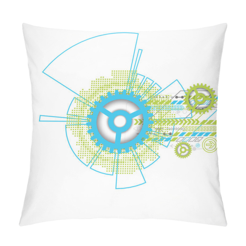 Personality  Abstract Technology Gears Background Pillow Covers