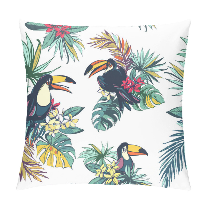 Personality  Tropical Floral Summer Seamless Pattern With Palm Beach Leaves,  Pillow Covers