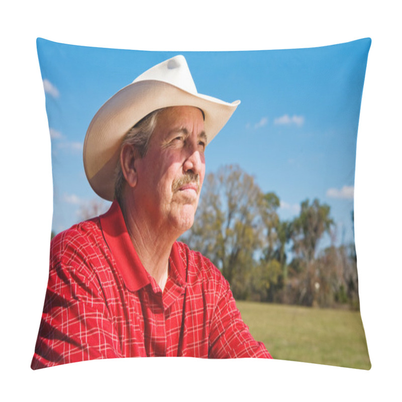 Personality  Mature Farmer Worried Pillow Covers