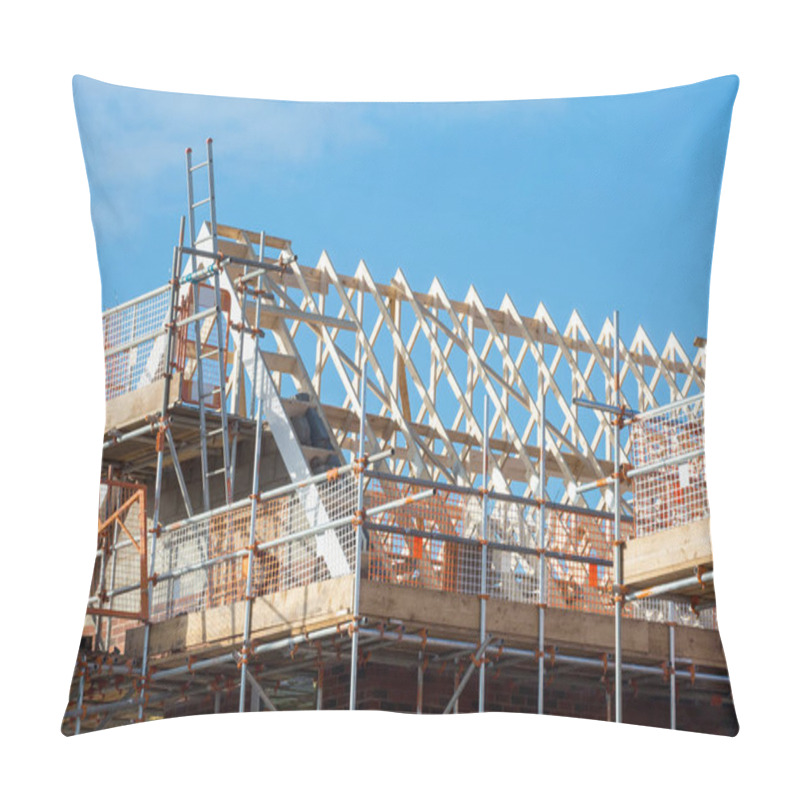 Personality  Construction Of Roof On Residential Property Pillow Covers