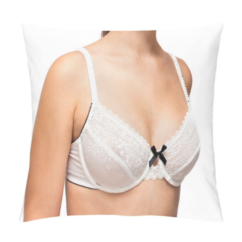 Personality  Young Girl In White Bra Pillow Covers