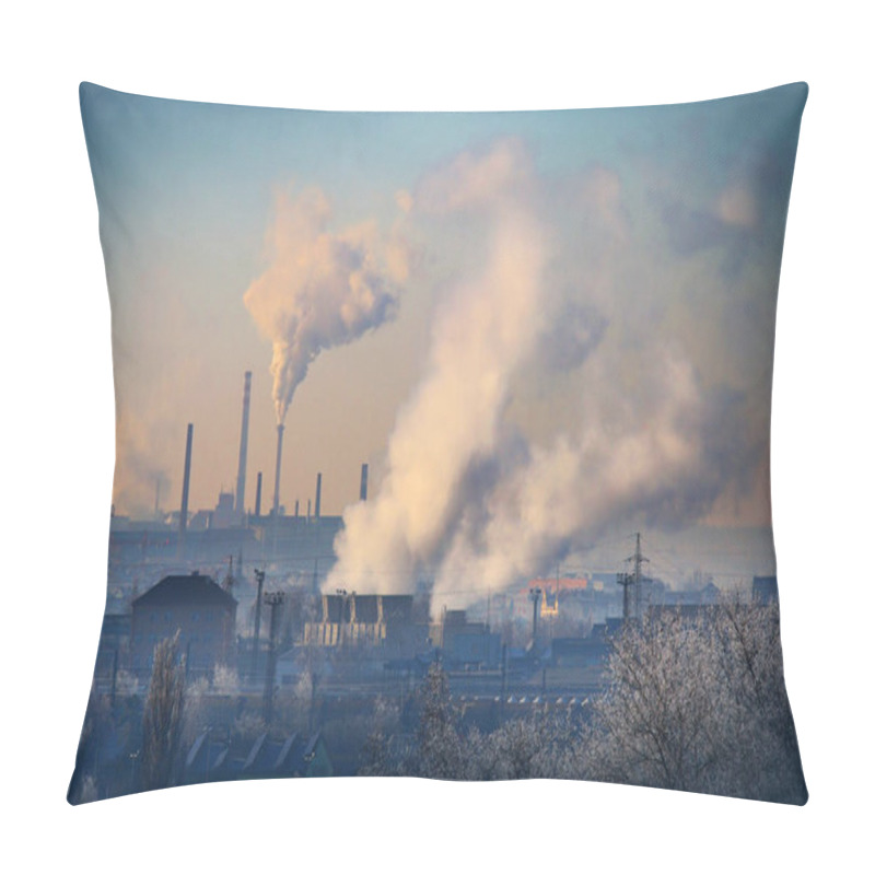 Personality  Smoking Stack From Lignite Combined Heat And Power Plant Pillow Covers