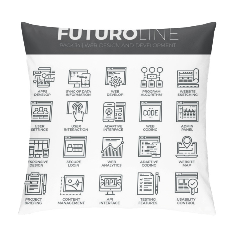 Personality  Web Development  Icons Set Pillow Covers