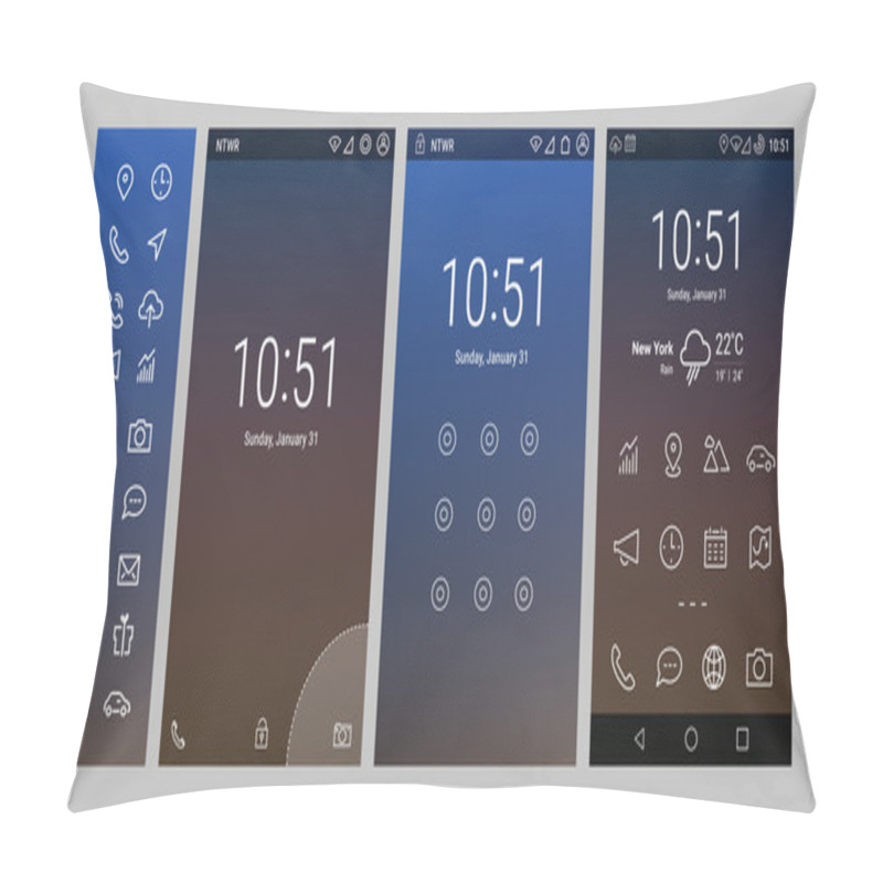 Personality  Bold Line UI And UX Screens Pillow Covers