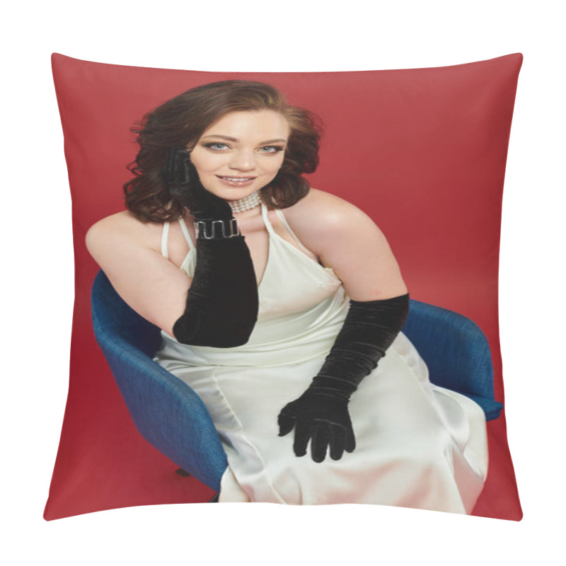 Personality  A Young Woman Exudes Elegance While Seated, Showcasing Her Sophisticated Style And Confidence. Pillow Covers