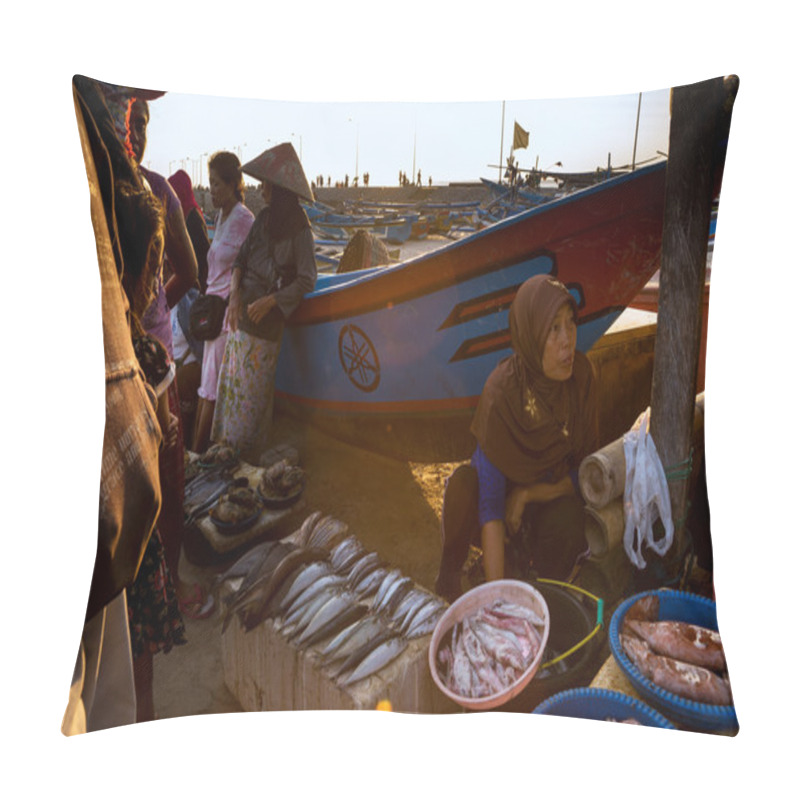 Personality  Fish Monger, Jimbaran Fishing Village, Bali Island Pillow Covers