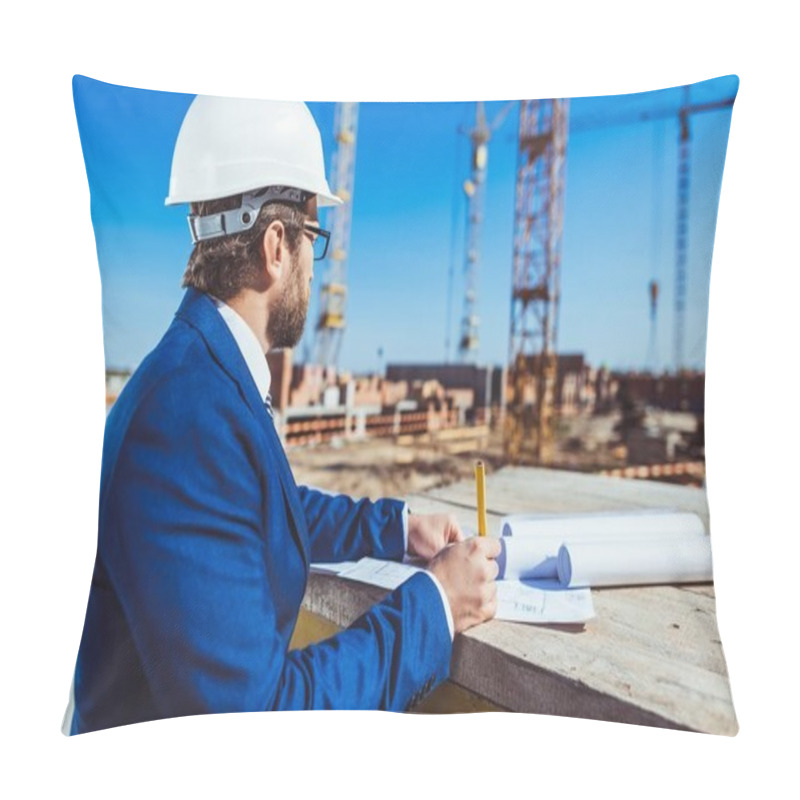 Personality  Businessman Working At Construction Site Pillow Covers