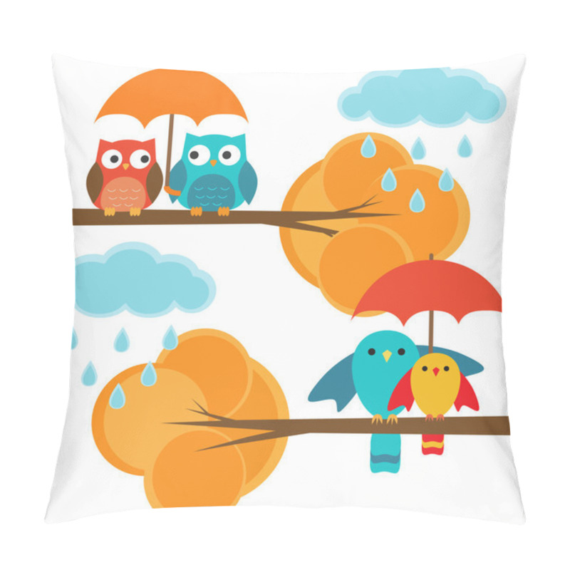 Personality  Couples Of Owls And Birds Autumn Pillow Covers