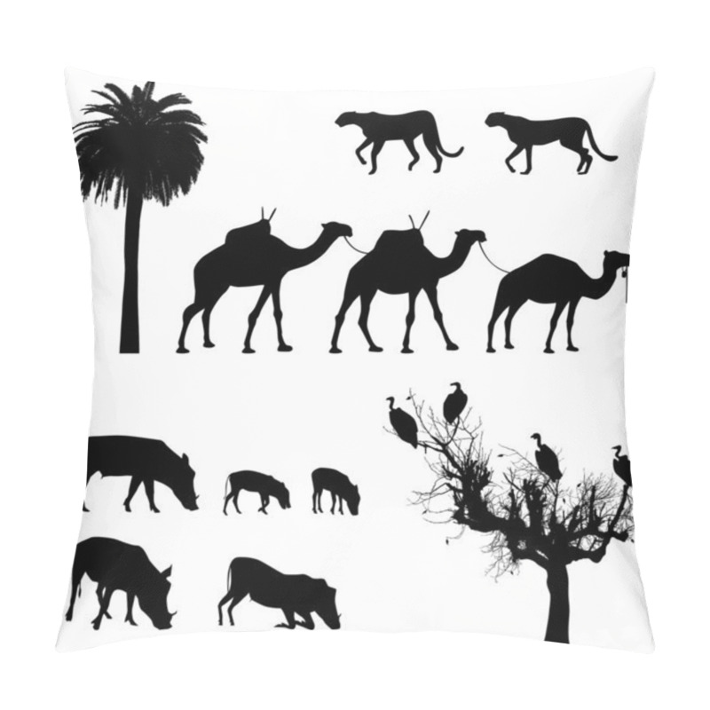 Personality  African Animals, Vector Silhouettes Pillow Covers