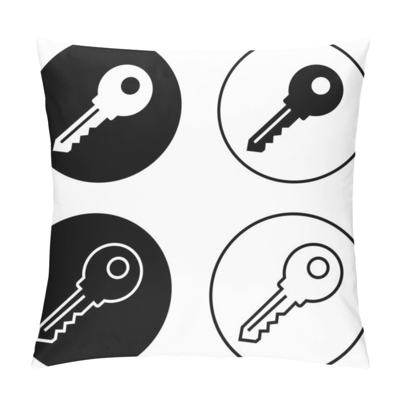 Personality  Key Icon Set. Key Black Flat And Line Vector Collection Isolated On Transparent Background. Key Symbol In Generic Style. Access Keys Concept For House, Room, Office, Unlock, Safety, Secret, Door More Pillow Covers