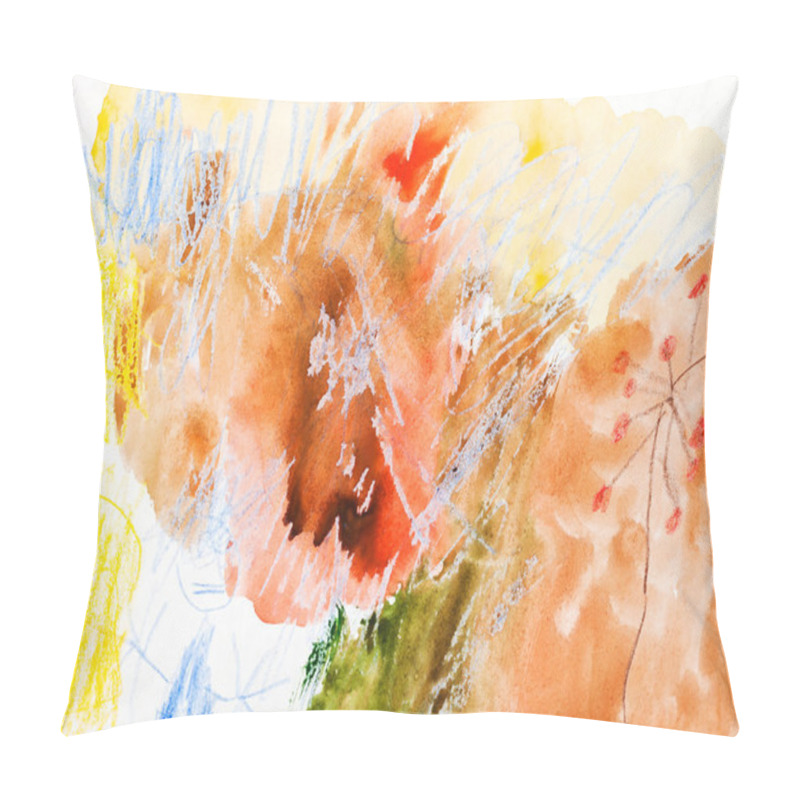 Personality  Child's Painting - Girl In Autumn Forest Pillow Covers