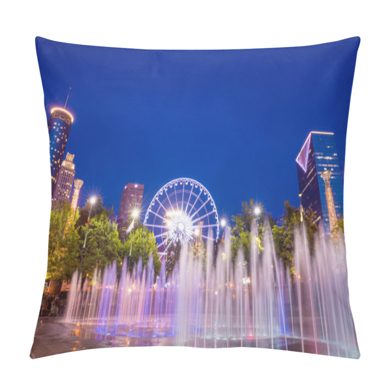 Personality  Centennial Olympic Park In Atlanta During Blue Hour After Sunset Pillow Covers