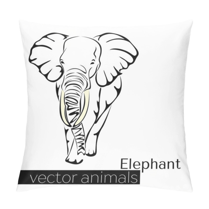 Personality  Wild Animal Elephant. Vector Illustration For Greeting Card, Poster, Or Print On Clothes. Pillow Covers