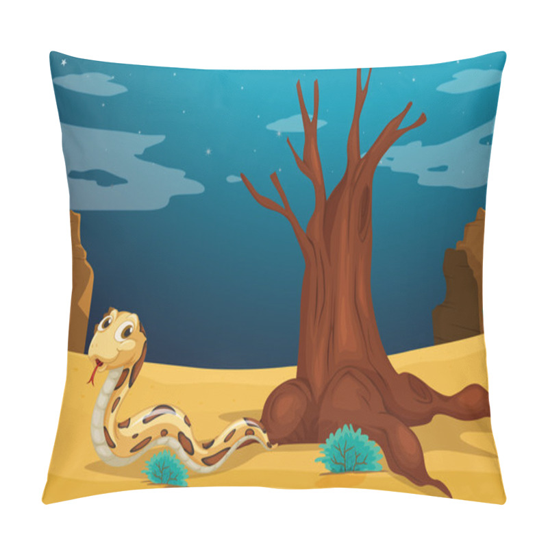 Personality  A Snake At The Desert Pillow Covers