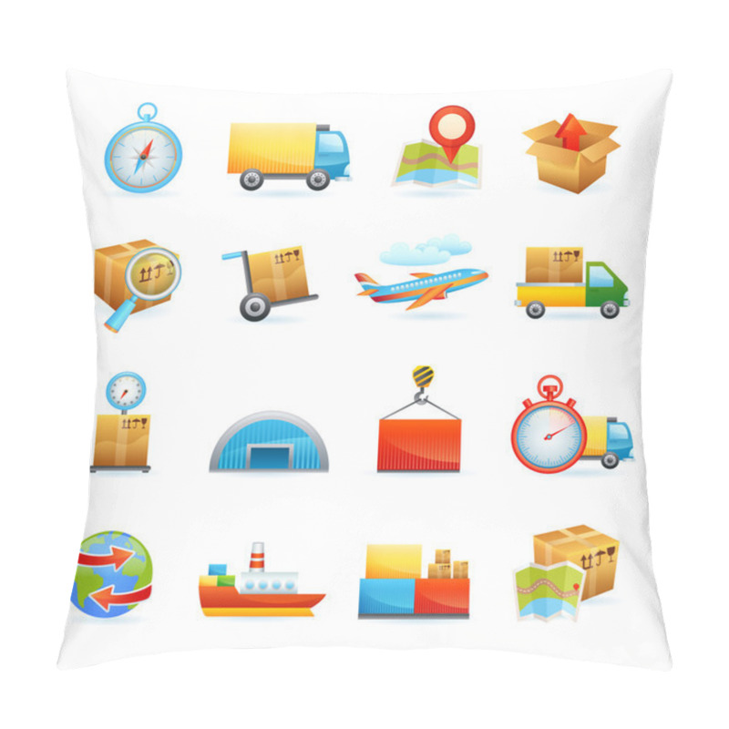 Personality  Logistic Icons Set Pillow Covers