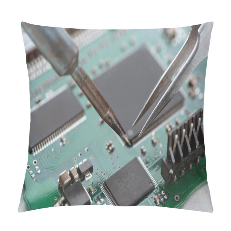 Personality  Process Of Assembling Elements On Computer Motherboard Pillow Covers