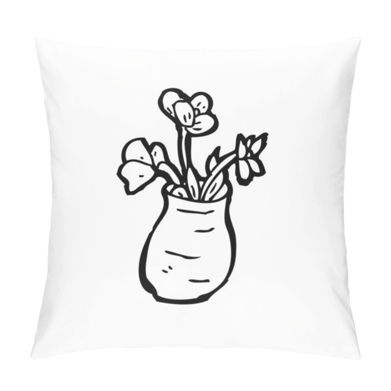 Personality  Cartoon Flowers In Vase Cartoon Pillow Covers