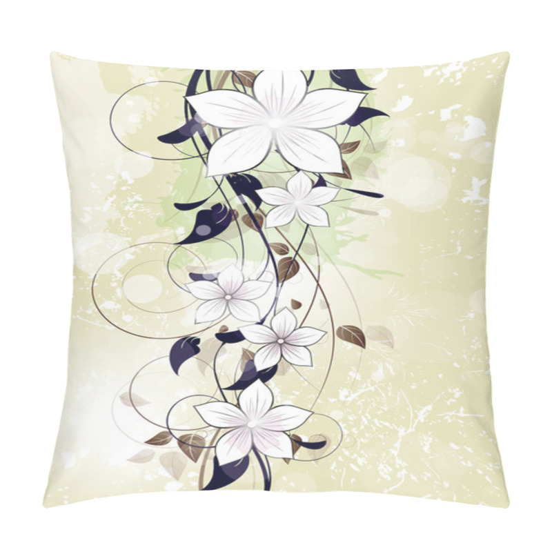 Personality  Abstract Floral Spring Background With Flowers And Swirls Pillow Covers