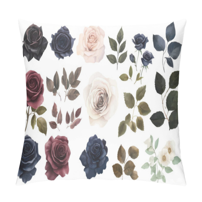 Personality  Elegant Roses And Foliage Collection In Neutral Tones Pillow Covers