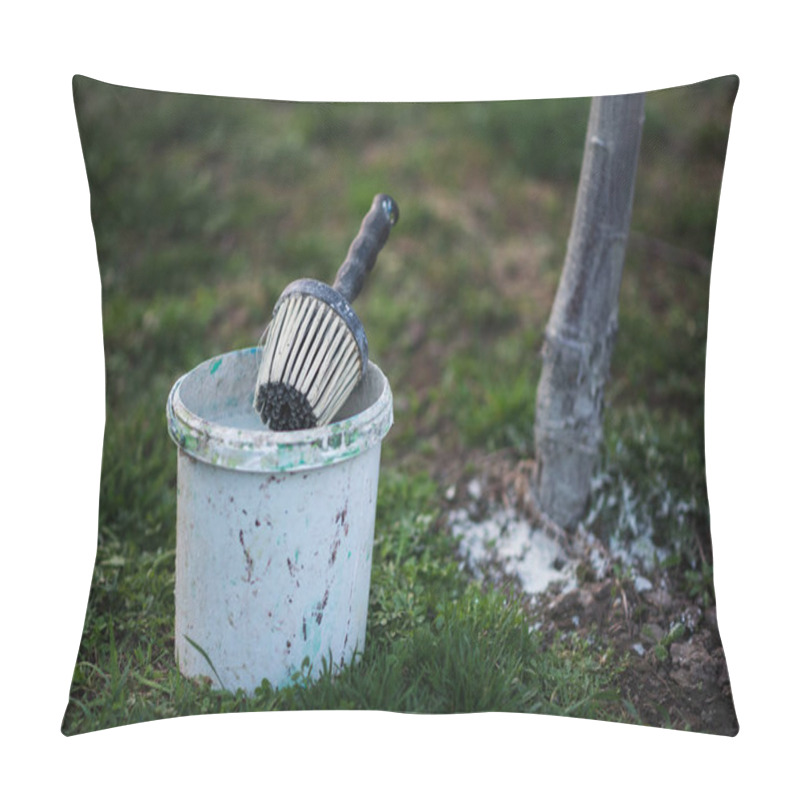 Personality  Spring Whitewashing Of Trees. Protection From Sun And Pests. Ukraine Pillow Covers