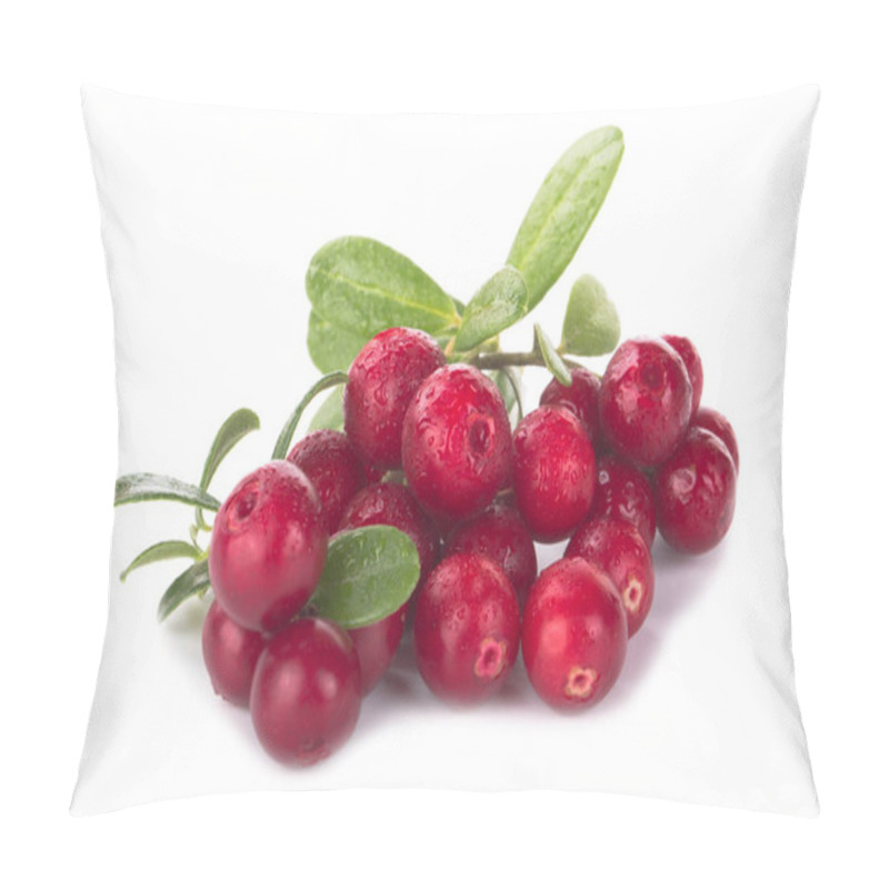 Personality  Ripe Cowberries Isolated On White Background, Close-up   Pillow Covers