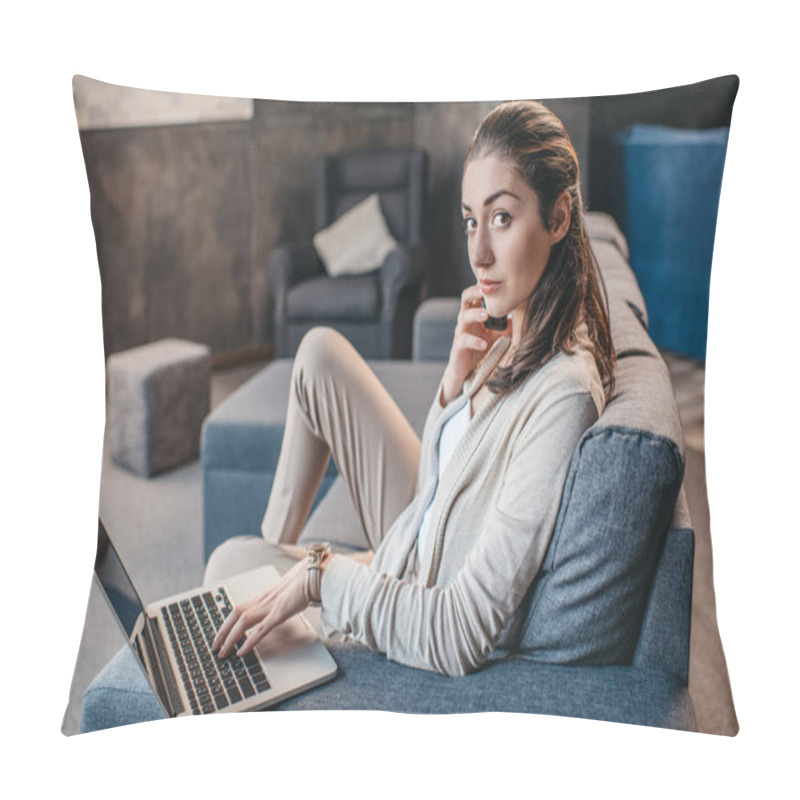 Personality  Woman Working At Home  Pillow Covers