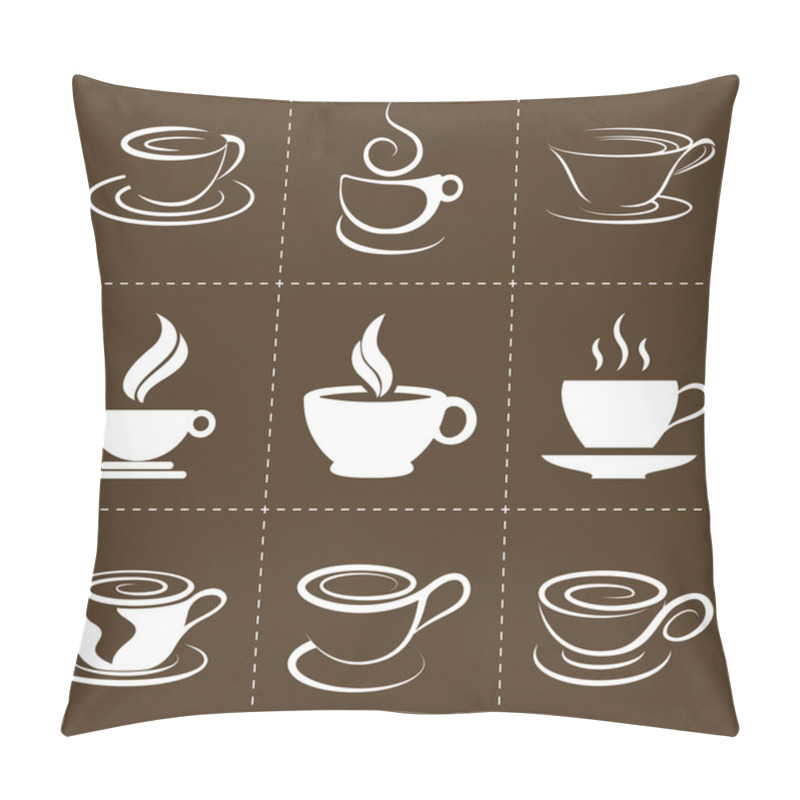 Personality  Coffee Icons Set, Also As Emblem, Such A Logo Pillow Covers