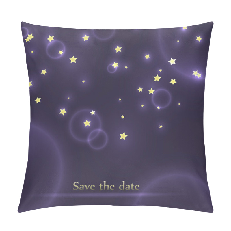 Personality  Save The Date With Cute Stars And Space Pattern On The Dark Cosmic Background Pillow Covers