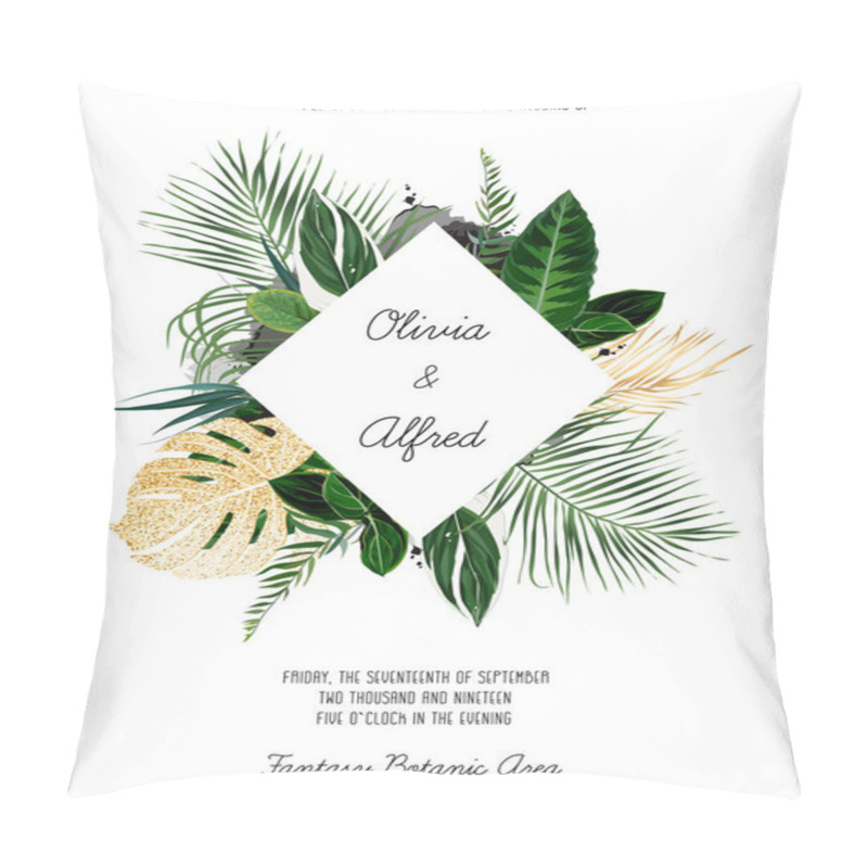 Personality  Paradise Plants, Greenery And Palm Card. Pillow Covers