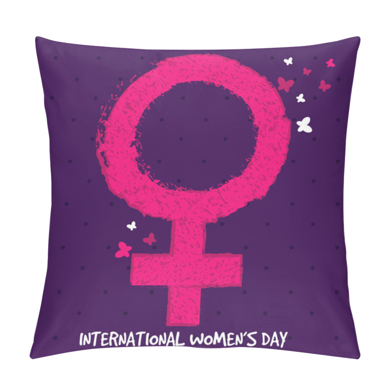 Personality  Female Symbol For International Women's Day. Pillow Covers