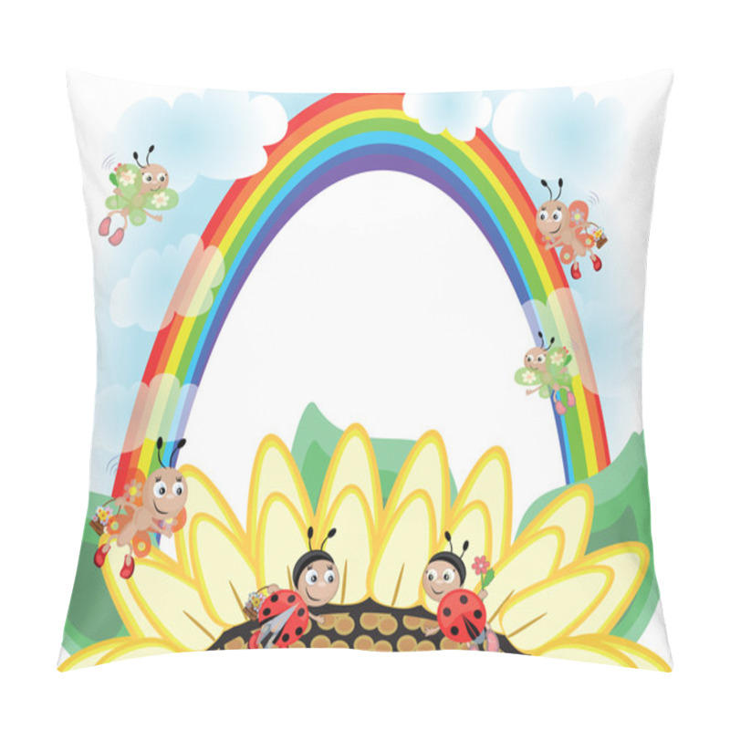 Personality  Flower And Rainbow Pillow Covers