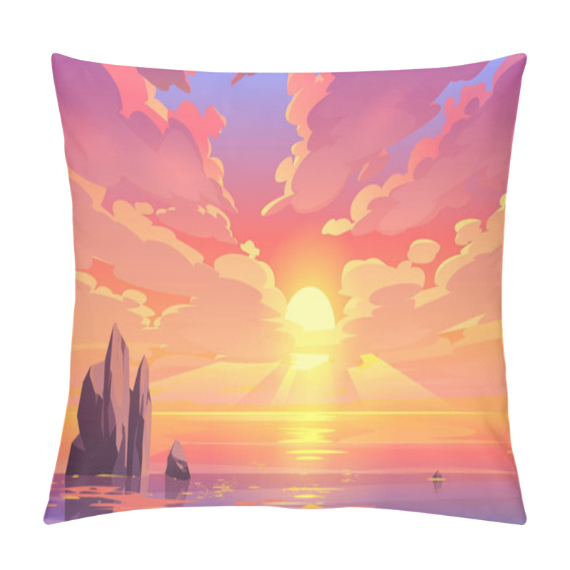 Personality  Sunset Or Sunrise In Ocean, Nature Landscape. Pillow Covers