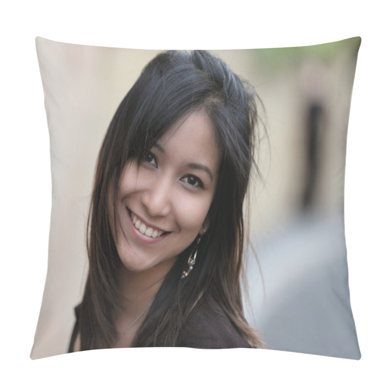 Personality  Portrait Of A Very Attractive Young Asian Woman Pillow Covers