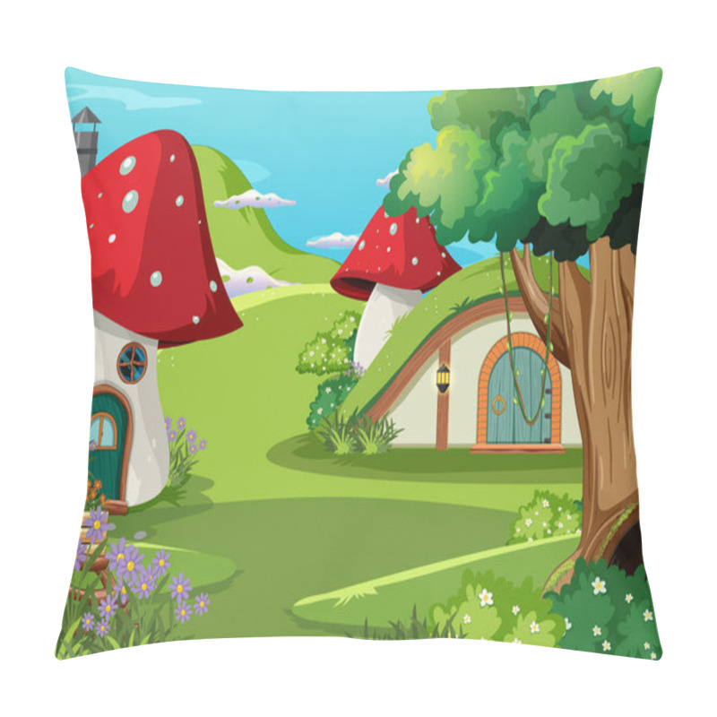 Personality  Forest Fantasy Enchanted Forest Background Scene Illustration Pillow Covers