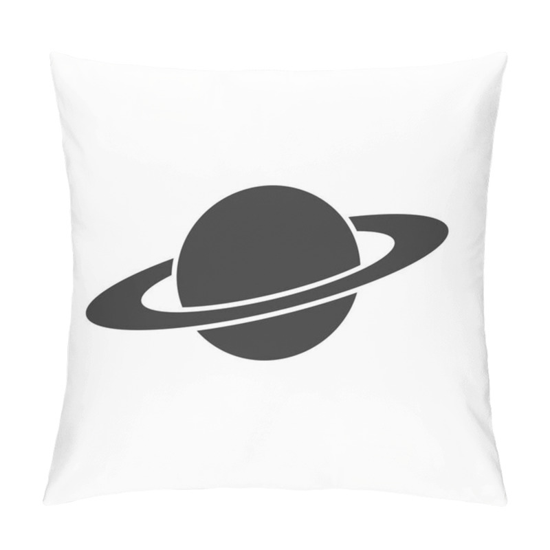 Personality  Saturn Icon In Flat Style. Planet Vector Illustration On White I Pillow Covers