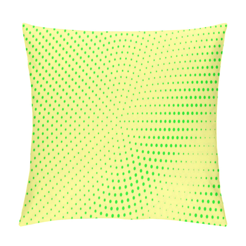 Personality  Yellow Green Halftone Vector Background. Faded Halftone Texture. Diagonal Dotwork Gradient. Vibrant Dotted Halftone Pillow Covers