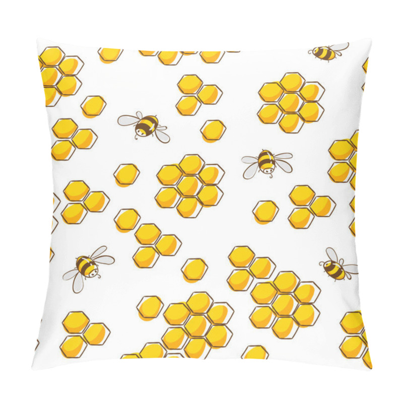 Personality  Cute Seamless Pattern With Flying Bees. Vector Illustration EPS10. Pillow Covers