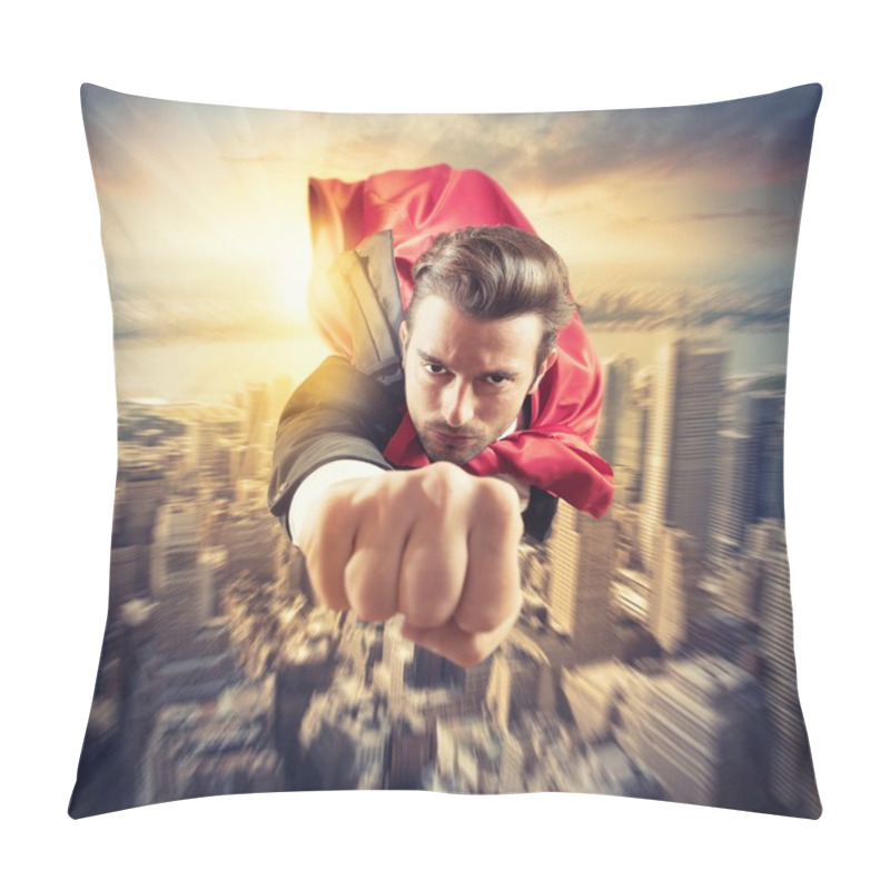 Personality  Businessman Flies Fast In The Sky Pillow Covers