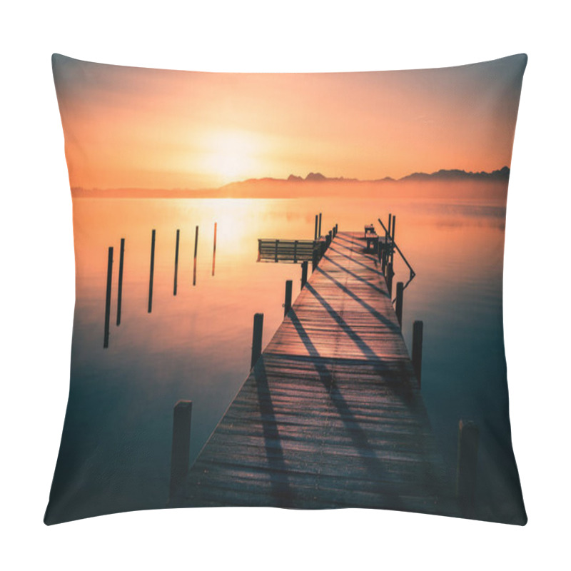 Personality  Sunrise At The Lakeside In A Beautiful Country Pillow Covers