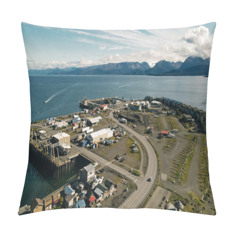 Personality  Homer Spit From Above In Homer, Alaska. Aerial View. High Quality Photo Pillow Covers