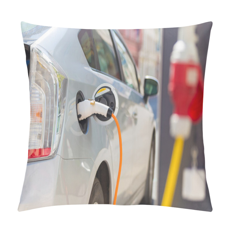 Personality  Electric Car In Charging Station. Pillow Covers