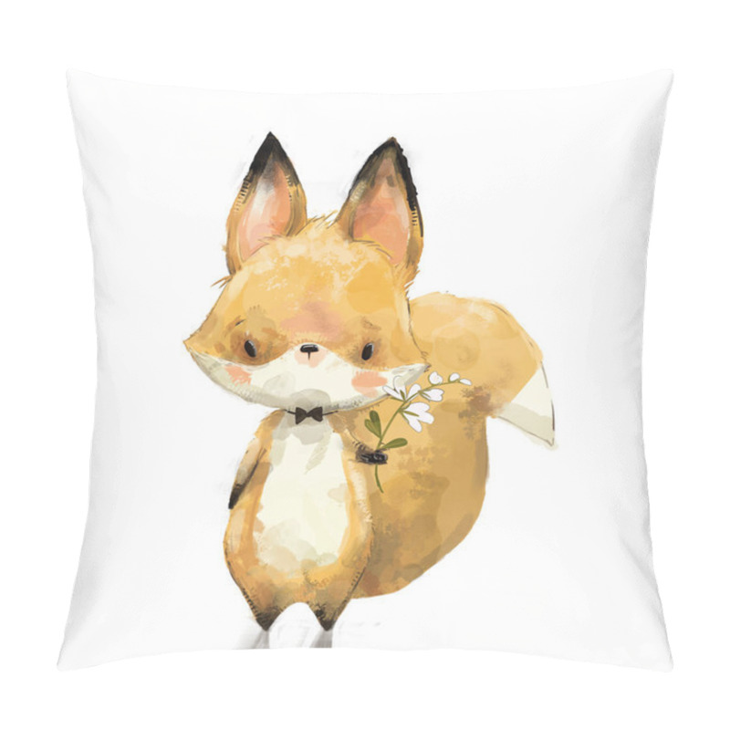 Personality  Little Fox With Flower Pillow Covers