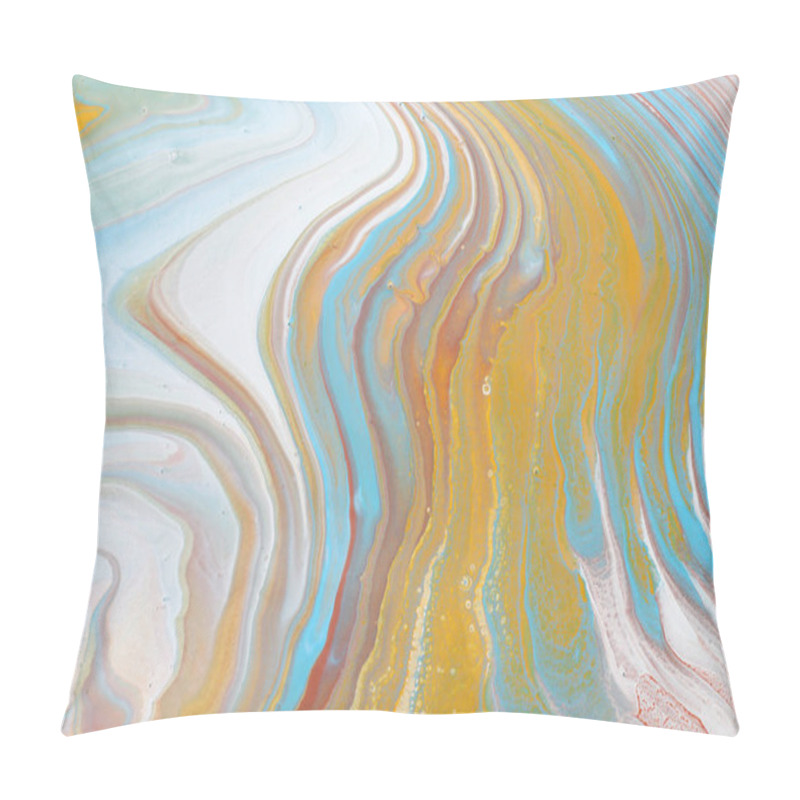 Personality  Photography Of Abstract Marbleized Effect Background. Blue, Gold And White Creative Colors. Beautiful Paint Pillow Covers