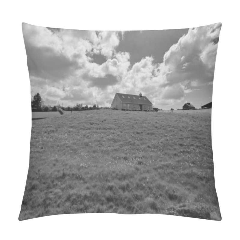 Personality  Beautiful Green Valley And Fields Of Ireland Under Deep Blue Sum Pillow Covers