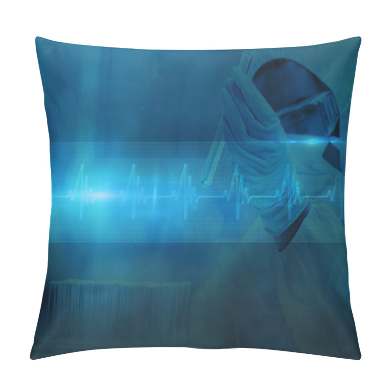 Personality  Protected Scientist Looking At A Dangerous Liquid Pillow Covers